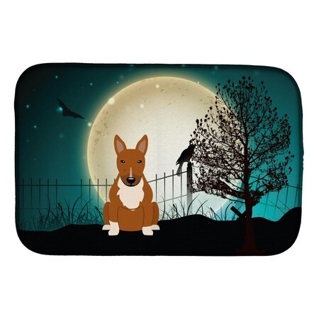 Carolines Treasures Halloween Scary Bull Terrier Red Dish Drying Mat BB2324DDM